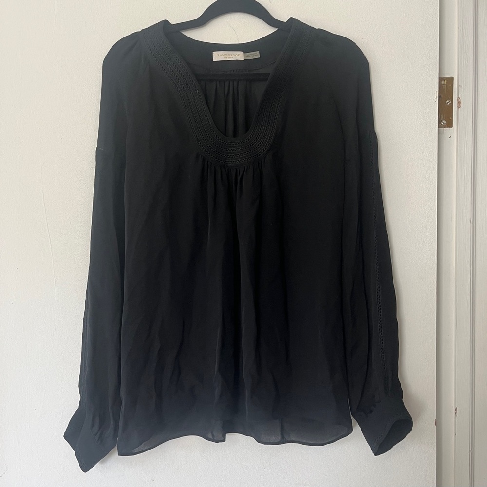 Ramy Brook 100% Silk Shirt‎ Black Long Sleeve Womens Size Small